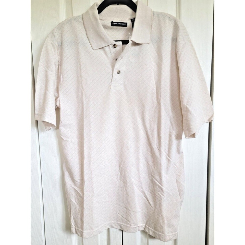 KNIGHTSBRIDGE Men's Polo Shirt Small  Short Sleeve Vintage Beige Tan‎ NWT